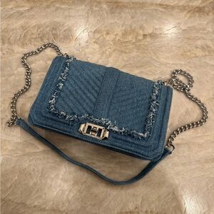 Rebecca Minkoff Denim Blue Crossbody Bag with Chain Strap